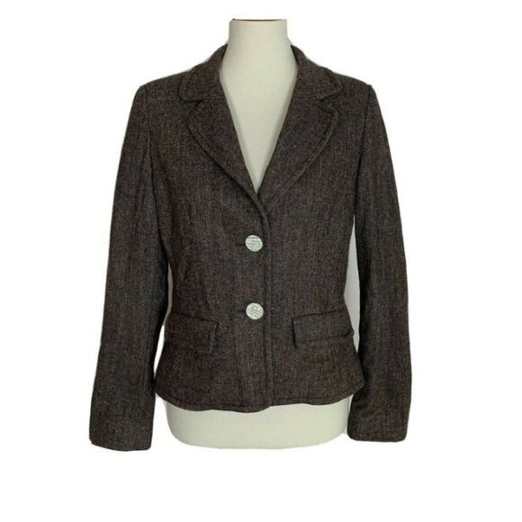 Christian Francis Roth Brown Tweed Wool Blazer Size 8 - Picture 11 of 11